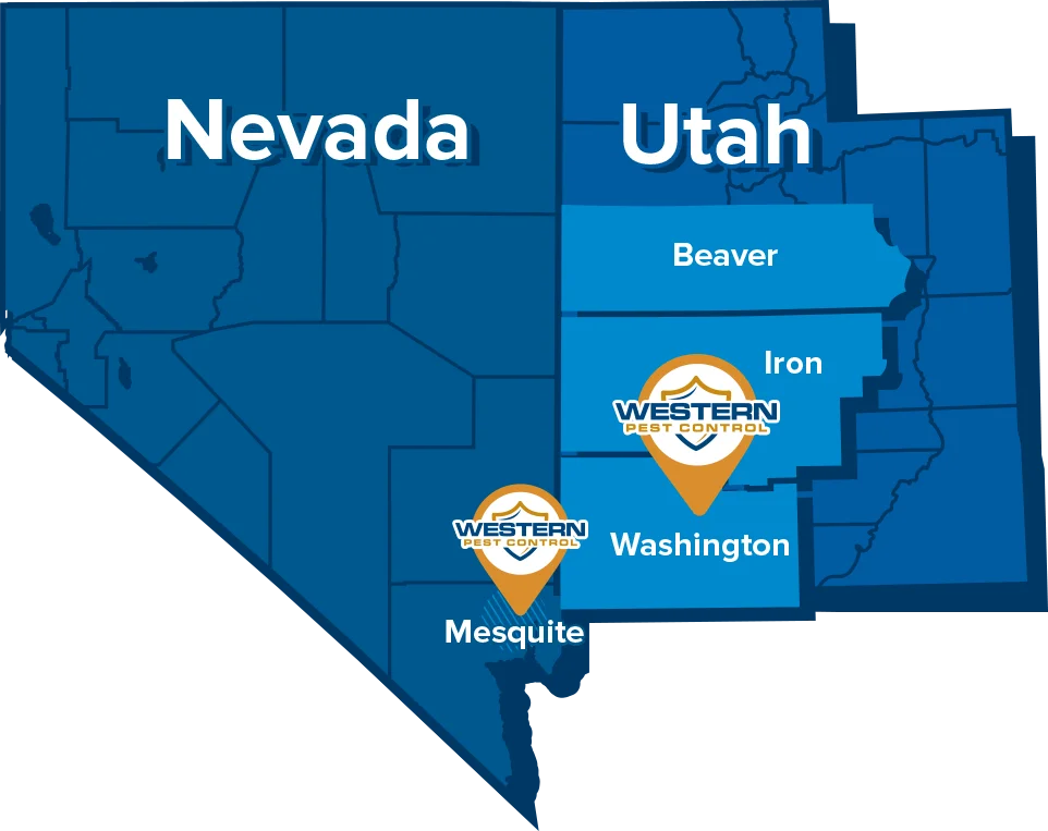Western Pest Service Area Map Utah and Nevada